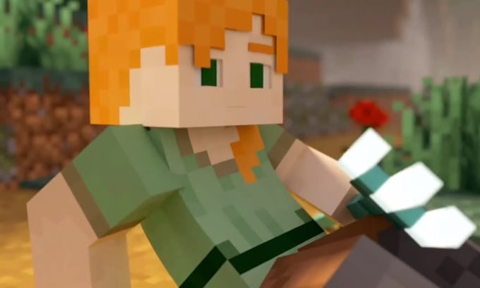 create minecraft character animation,3d animation, minecraft intro and cinematic