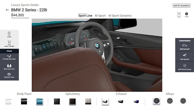 do interactive 3d product configurator website webgl threejs web app verge3d saa