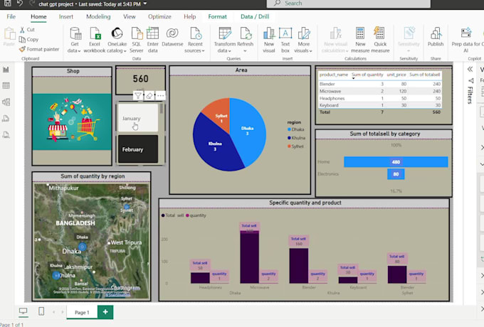create power bi dashboards from CSV, excel, PDF, or web data