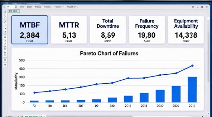 analyze maintenance data and create mtbf mttr downtime excel dashboards