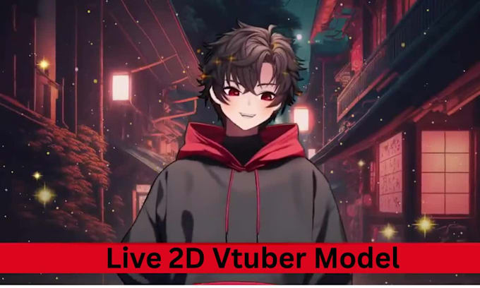 draw and rig male live vtuber model 2d 3d vtuber rigging 2d vtuber commission