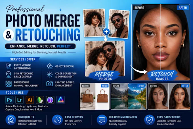 merge, edit, and realistically retouch your photos