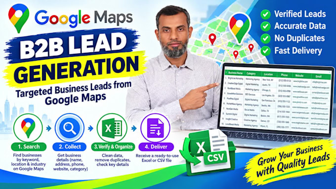 scrape google map data for lead generation, b2b data extraction