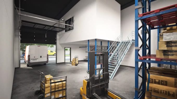 do warehouse 3d design and commercial architectural walkthrough animation