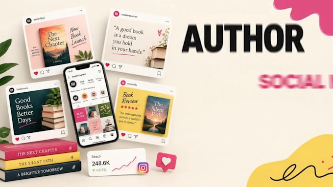 do author social media marketing book promotion social media post design