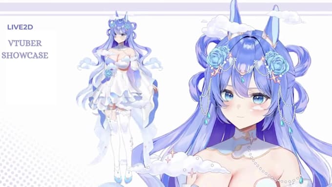 draw and rig 2d vtuber model, live2d vtuber design, anime live2d vtuber rigging