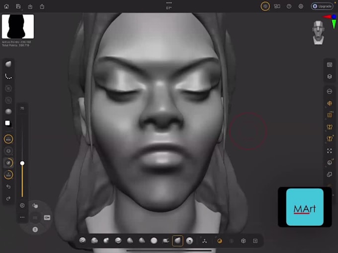 create a detailed 3d character sculpt in zbrush