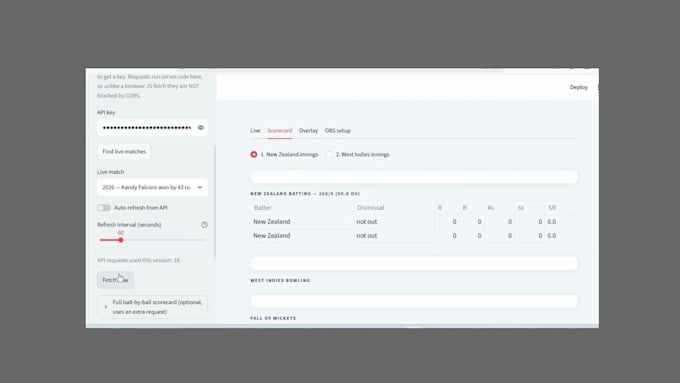 create a live sports streaming dashboard updates realtime
