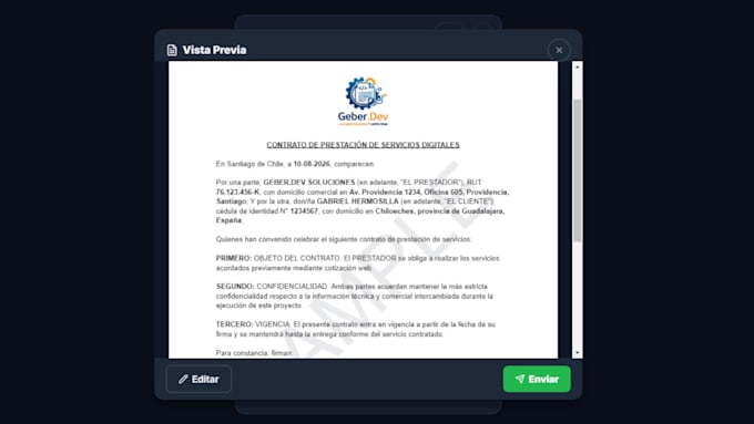 build a PDF generator web app with auto email