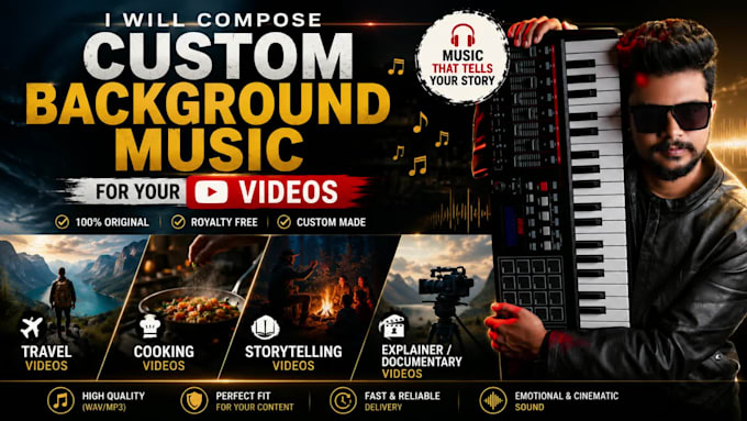 compose custom background music for videos