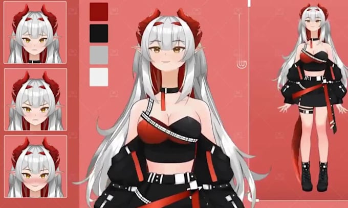 design and rig 2d vtuber model, live2d model vtuber rigging for vtube studio