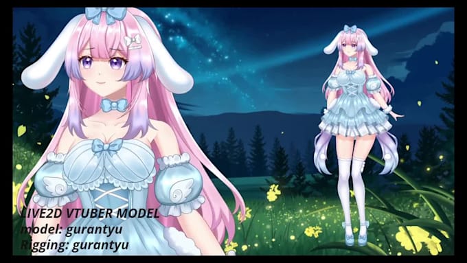 draw and rig 2d vtuber design, live2d rigging, anime vtuber model
