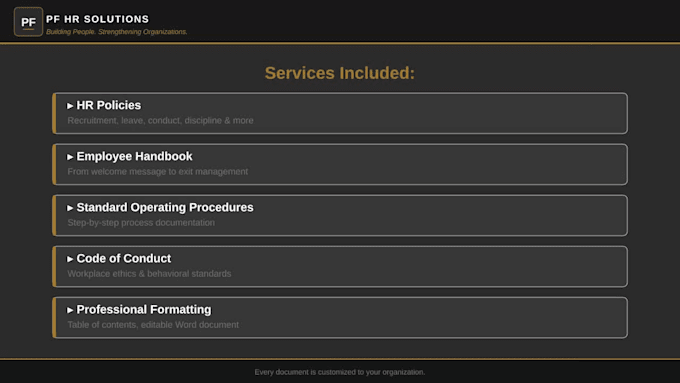 write HR policies, employee handbook and sops