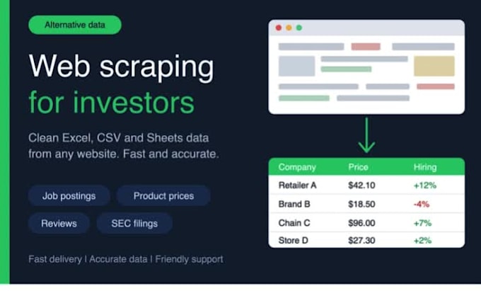 do web scraping and alternative data extraction for investors and analysts