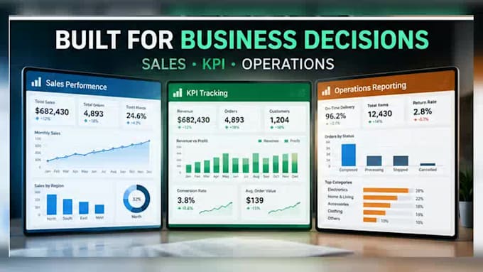 create an interactive excel dashboard and KPI report