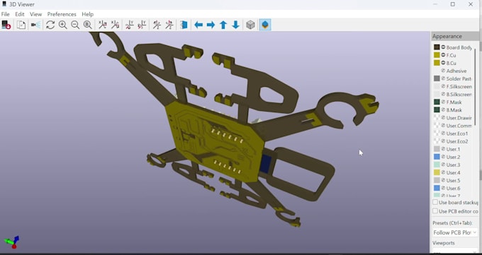 design custom drone, robotics and esp32 pcb in kicad