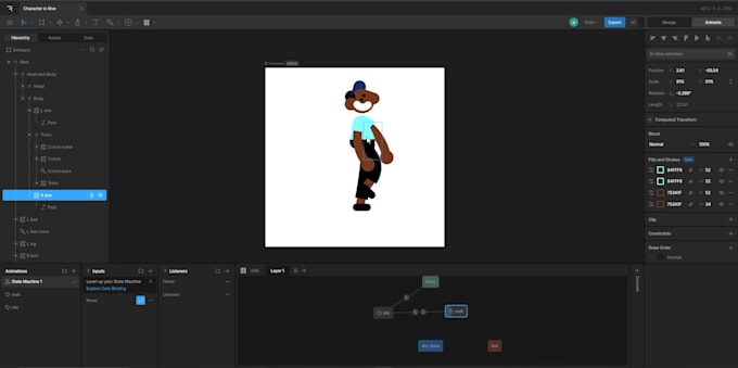 create interactive rive animations for website or app