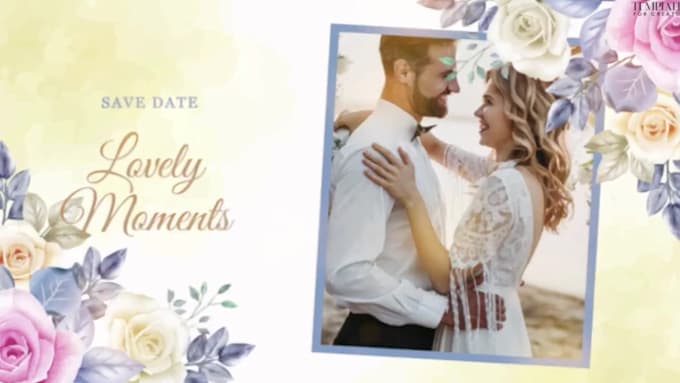 create a romantic wedding slideshow video with music