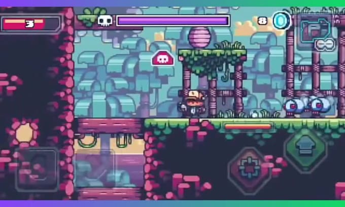 Pixel art karakter tekenen, pixel art achtergrond, sprite sheet en 8 ...