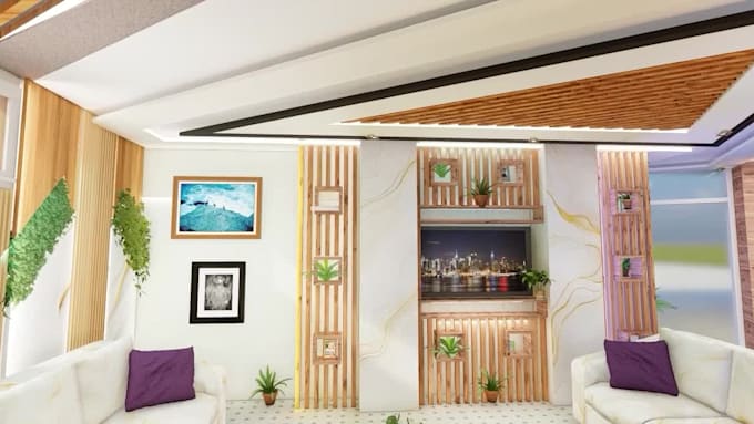 create a modern interior, exterior, and facade design