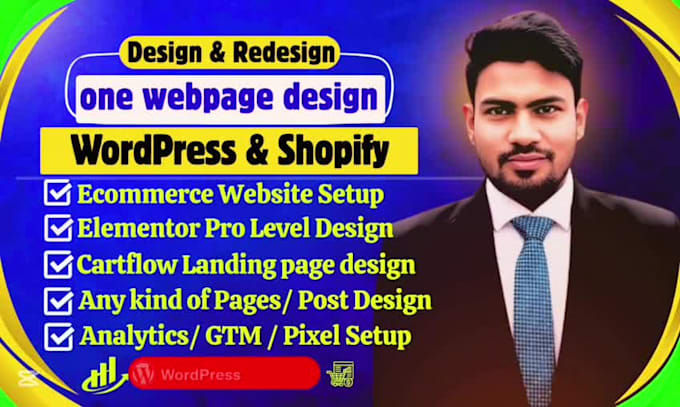 design redesign wordpress website, wordpress webpage design, landing page design