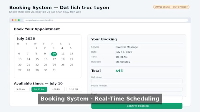 build a custom business website with booking system