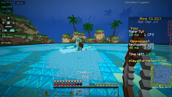 do your mc coach with axe pvp