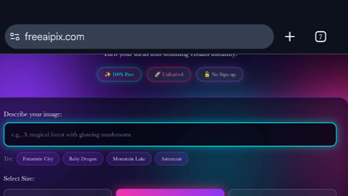 build a working ai image generator website from your idea