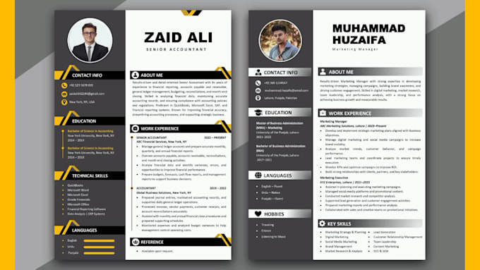 give professional resume format and ats friendly CV design