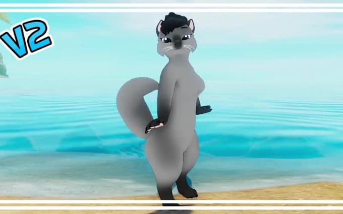 custom vrchat furry avatar 3d vrm model with facial tracking PC quest compitable