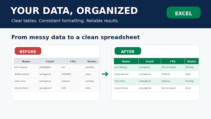 accurate excel data entry and spreadsheet formatting