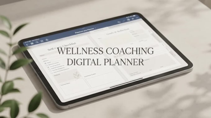 design a branded wellness coaching digital planner product for stan store setup