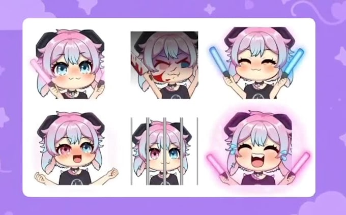 create cute chibi emotes for twitch, discord or youtube