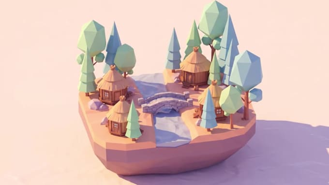 create low poly 3d game props and assets for your game