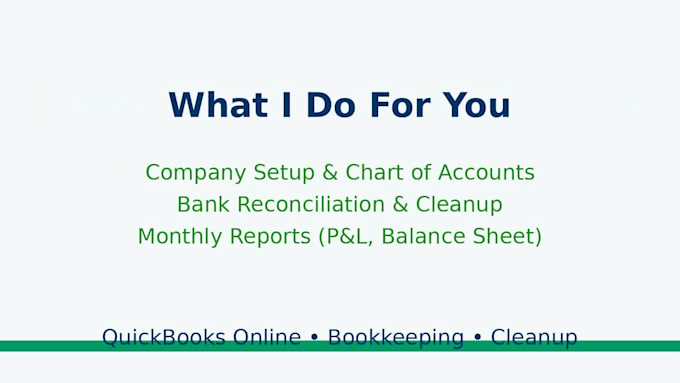 do setup bookkeeping and clean up in quickbooks online
