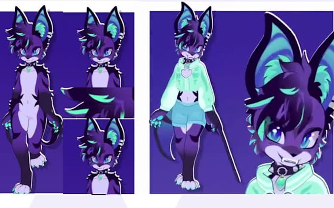 create custom 3d furry vtuber avatar, vrchat vrm fursona character nsfw model