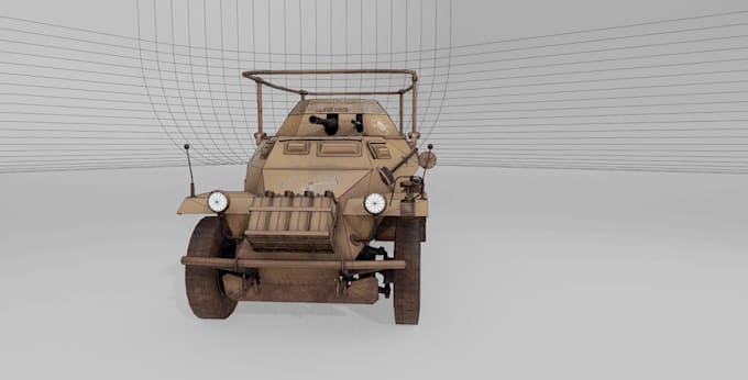 create professional 3d military and industrial vehicles