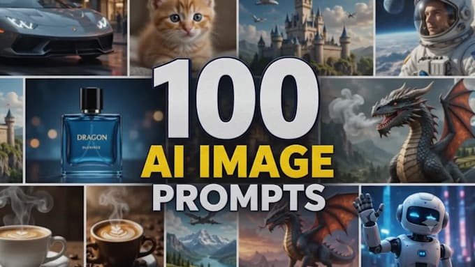 create 100 high quality ai image prompts for you