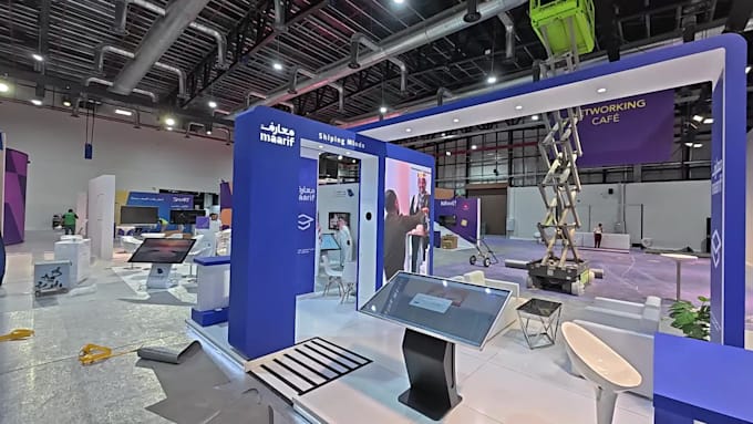 create 3d exhibition booth design for events and conferences