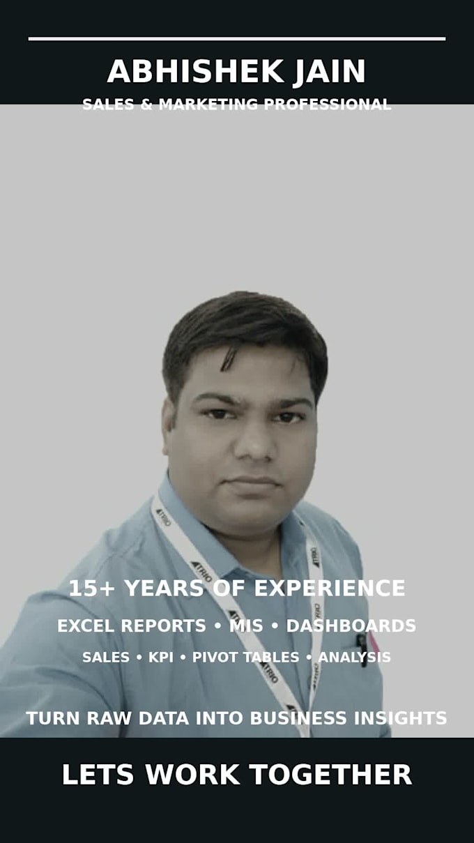 create professional excel dashboards, sales reports and data analysis
