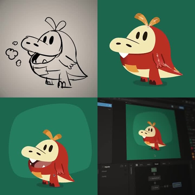 design interactive rive animation for webflow framer and website hero section