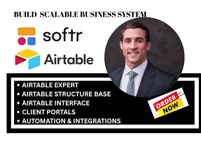 set up airtable database, design automation, airtable interface and zapier