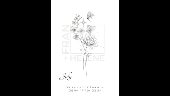 draw delicate fineline birth flowers
