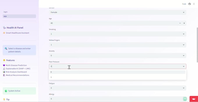 develop an ai powered healthcare web application