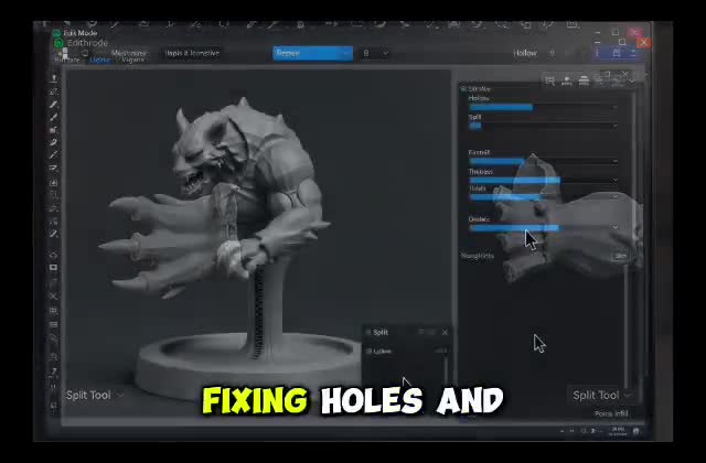 repair, split, hollow and prepare stl files for 3d printing