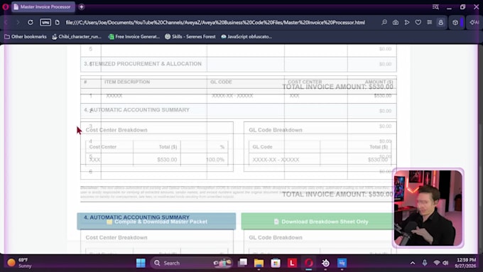 build a custom automated invoice processor web app