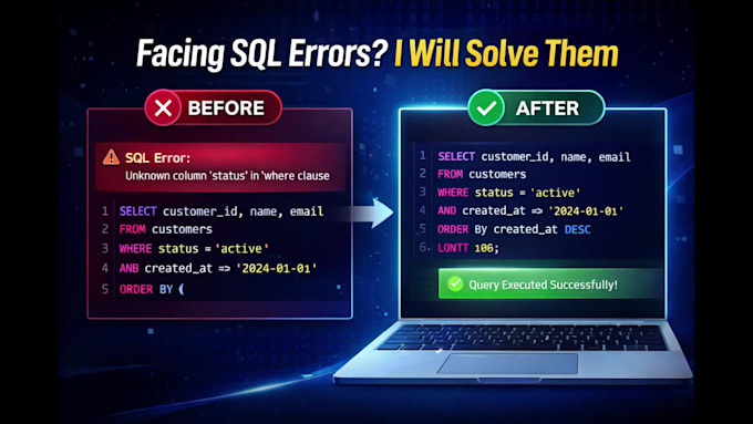 do sql queries, database tasks, and fix your database issues