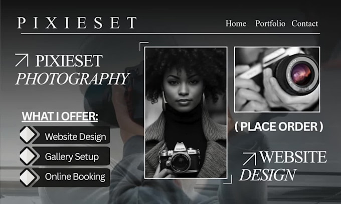 design or redesign pixieset website for photographers with client gallery