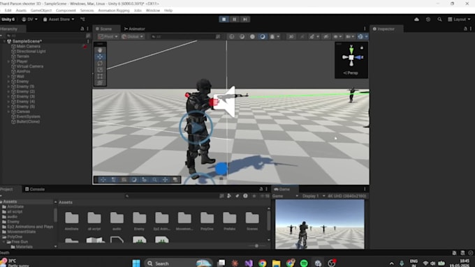 develop 2d or 3d shooting game for android and PC