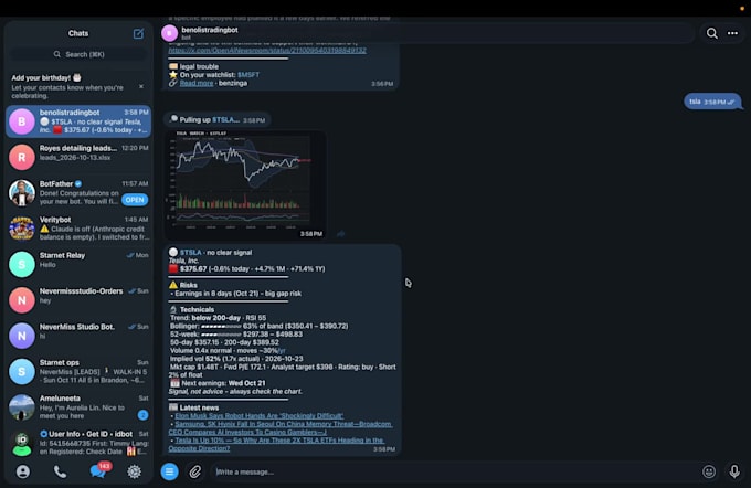 build a custom telegram bot for alerts and automation